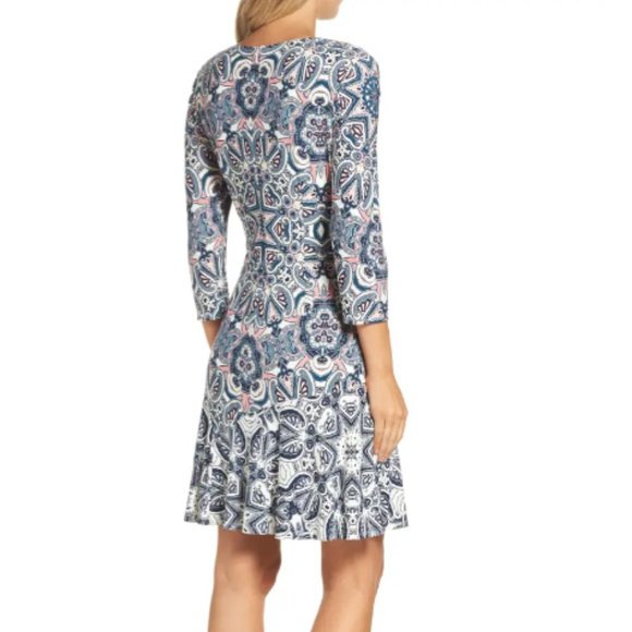 ELIZA J Print Knit A-Lin Minidress size 4 - Picture 2 of 6